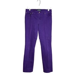 LRL Ralph Lauren Jeans Co. Straight Leg Jeans Womens Size 8 Purple Denim